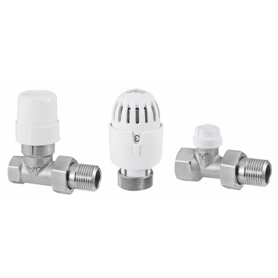 Kit robinet thermostatique droit F1/2" Blanc - RBM : 20790400