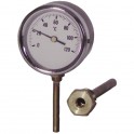 Thermomètre rond, Ø 80mm, plongeur vertical  40mm, 0/120°C - DIFF