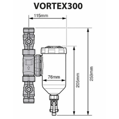 Filtre magnétique  VORTEX300 22mm - SENTINEL : ELIMV300-GRP22-EXP