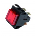 Interrupteur à poussoir noir/lumineux rouge - C20.09902