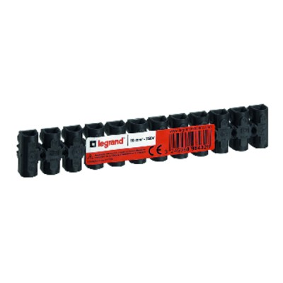 Barrette de raccordement à vis NYLBLOC - 6 mm² - 41 A - 12 bornes - noir - DIFF