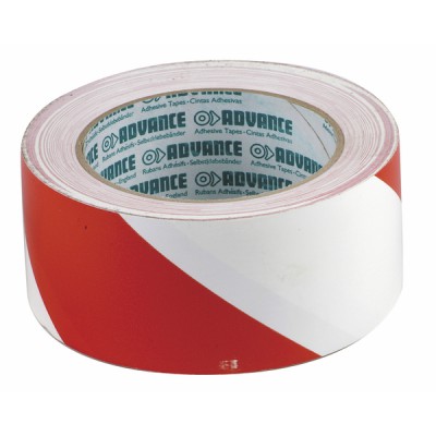 Ruban adhésif de signalisation rouge/blanc 50mmx33m - DIFF