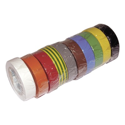Ruban adhésif PVC isolant coloris variés 15mmx10m - Lot de 10 (X 10) - DIFF