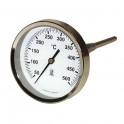 Thermomètre rond de fumée Ø 80mm, capillaire 200mm, 0/500°C - DIFF