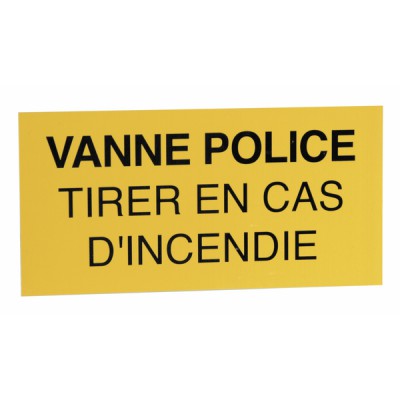 Étiquette rigide vanne police tirer en cas d'incendie - DIFF